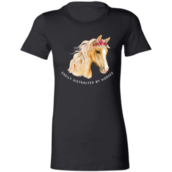 Easily distracted by horses 6004 Ladies' Favorite T-Shirt - Image 2