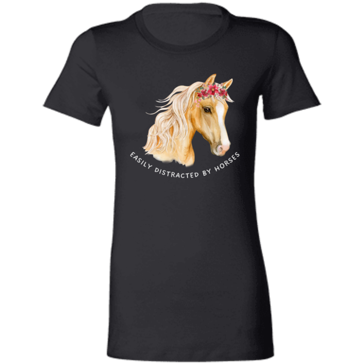 Easily distracted by horses 6004 Ladies' Favorite T-Shirt - Image 2