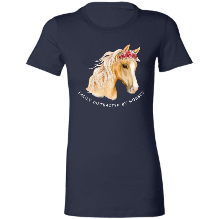 Easily distracted by horses 6004 Ladies' Favorite T-Shirt - Image 5