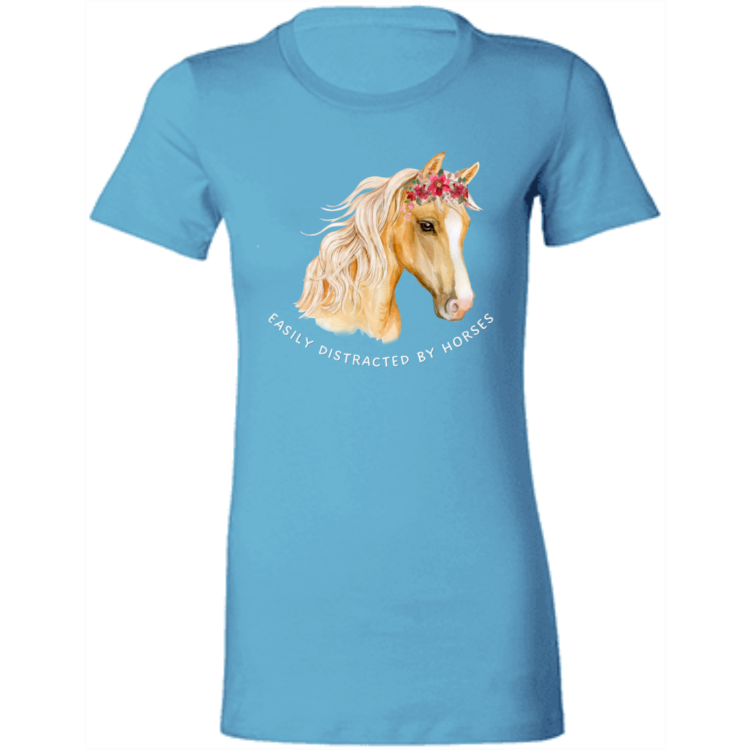 Easily distracted by horses 6004 Ladies' Favorite T-Shirt - Image 6