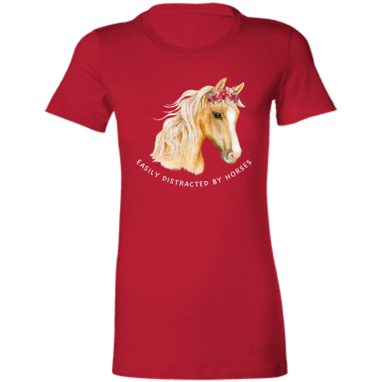 Easily distracted by horses 6004 Ladies' Favorite T-Shirt - Image 7