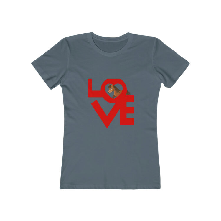 Women's Heart and Horse Valentine T-shirt -100 percent cotton