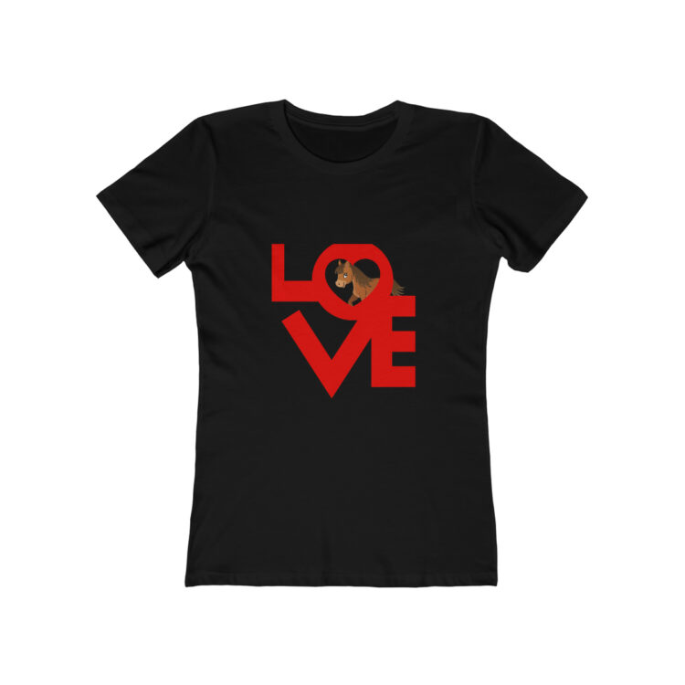 Women's Heart and Horse Valentine T-shirt -100 percent cotton - Image 2