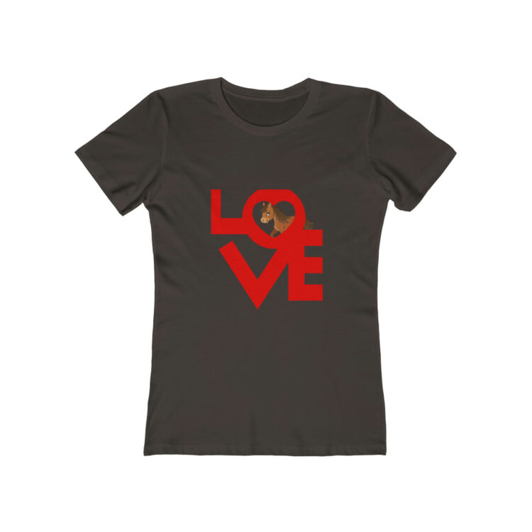 Women's Heart and Horse Valentine T-shirt -100 percent cotton