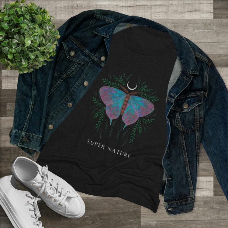 Super Nature Women's Triblend Slim Fit Tee with Butterfly Design - Image 6