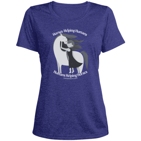 Horses Helping Humans Heather Scoop Neck Performance Tee - Image 2