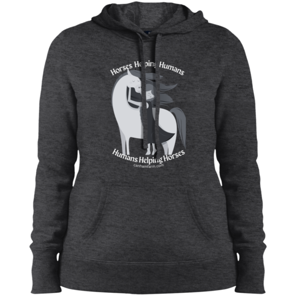 Horses Helping Humans Ladies' Pullover Hooded Sweatshirt - Image 2