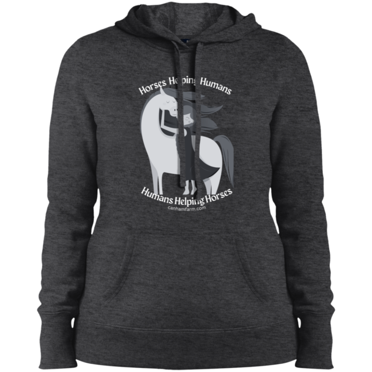 Horses Helping Humans Ladies' Pullover Hooded Sweatshirt - Image 2