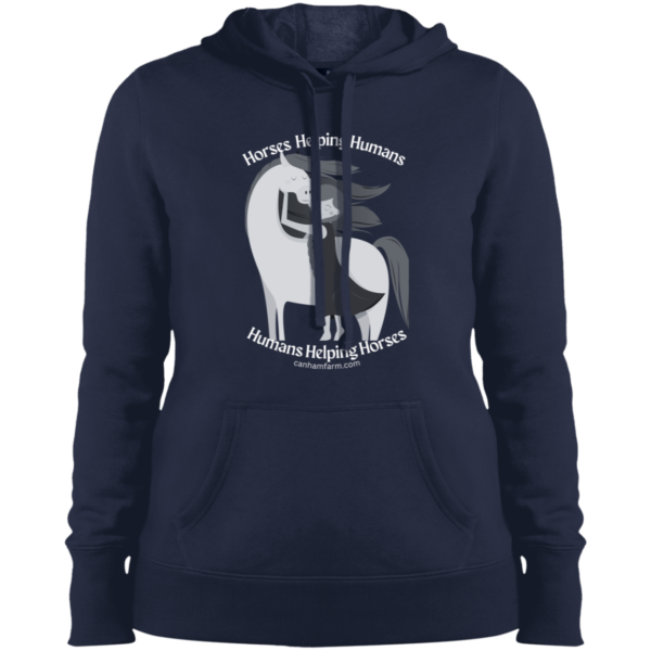 Horses Helping Humans Ladies' Pullover Hooded Sweatshirt