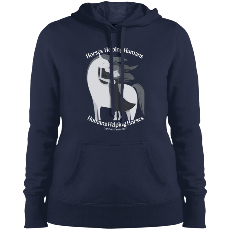 Horses Helping Humans Ladies' Pullover Hooded Sweatshirt