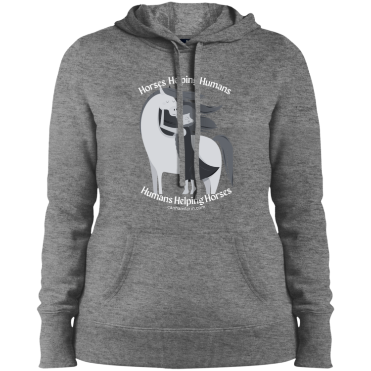 Horses Helping Humans Ladies' Pullover Hooded Sweatshirt - Image 4