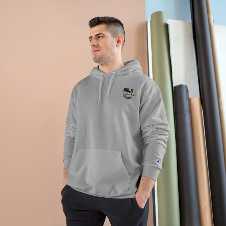 Canham Farm Logo Unisex Hoodie by Champion - Made from Plastic Bottles - Image 11