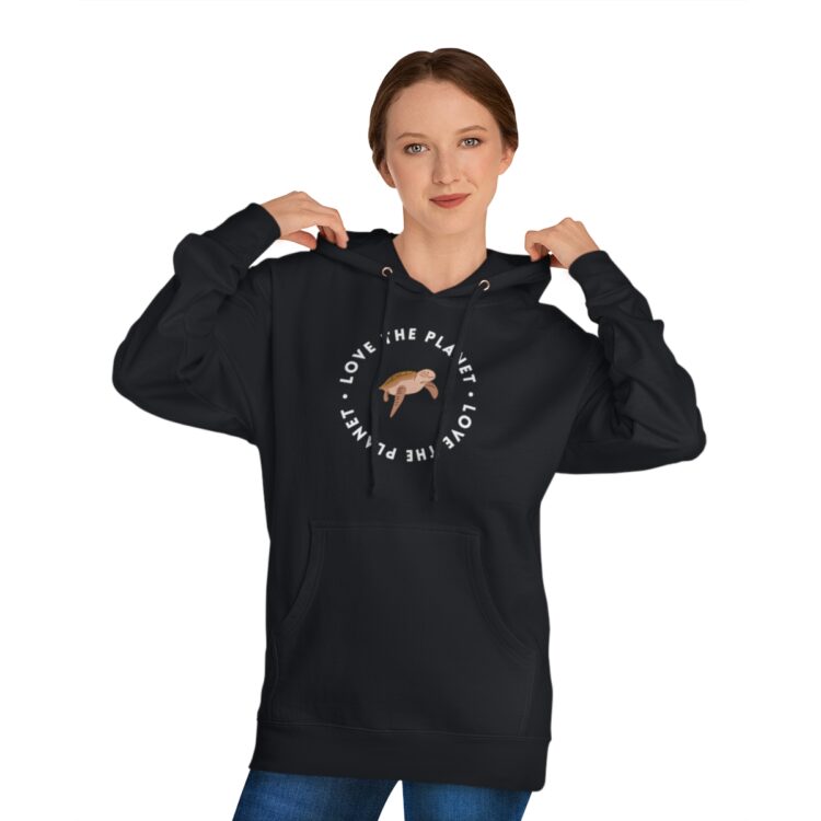 Unisex "Love the Planet" Hooded Sweatshirt - Turtle - Image 15