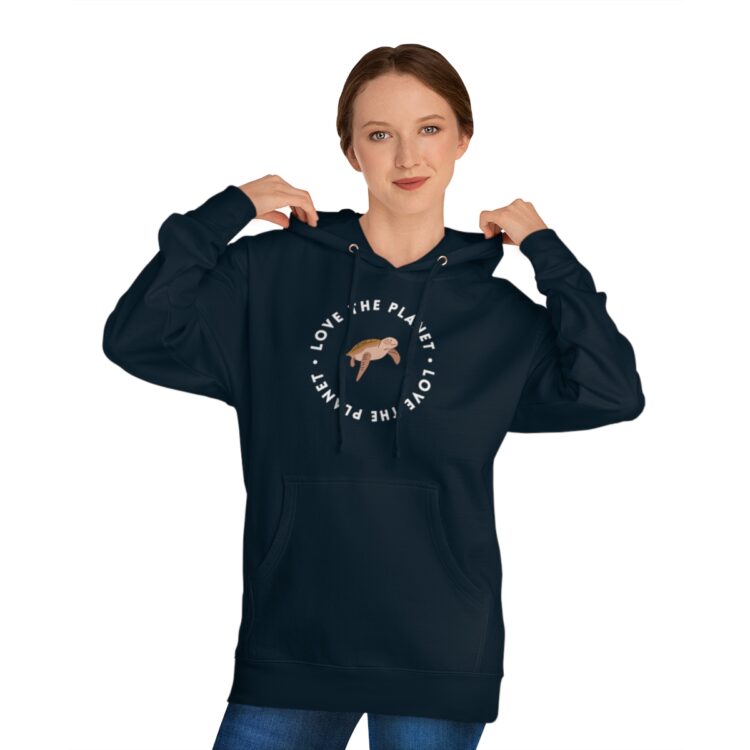 Unisex "Love the Planet" Hooded Sweatshirt - Turtle - Image 11