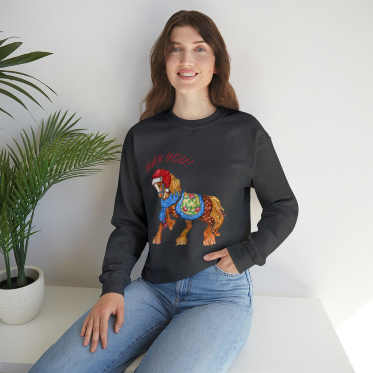 HAY YOU! Ugly Christmas Sweatshirt (Horse Theme) - Image 35