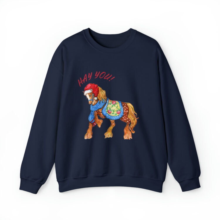 HAY YOU! Ugly Christmas Sweatshirt (Horse Theme) - Image 2