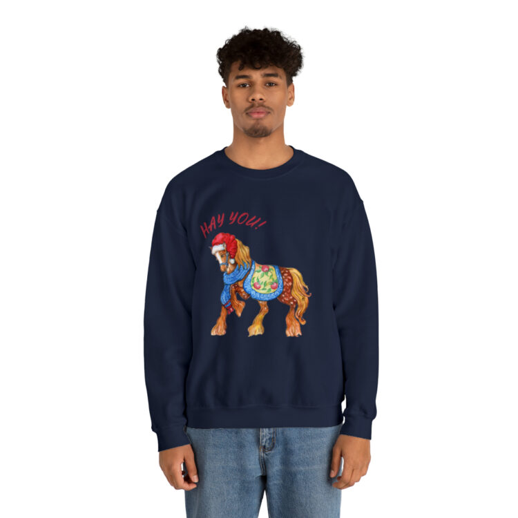 HAY YOU! Ugly Christmas Sweatshirt (Horse Theme) - Image 4