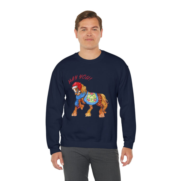 HAY YOU! Ugly Christmas Sweatshirt (Horse Theme) - Image 5