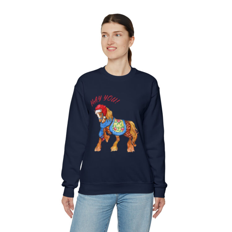 HAY YOU! Ugly Christmas Sweatshirt (Horse Theme) - Image 6