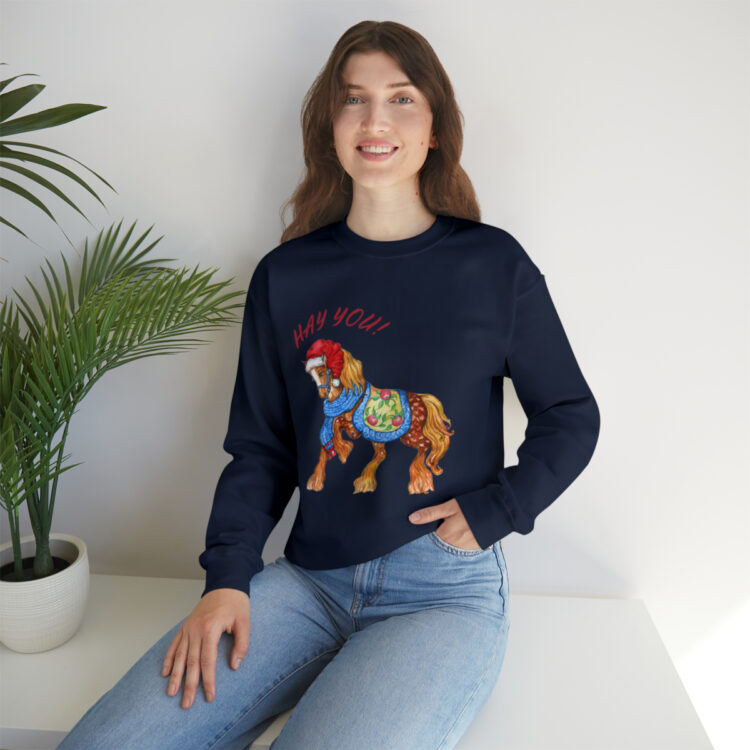 HAY YOU! Ugly Christmas Sweatshirt (Horse Theme) - Image 7