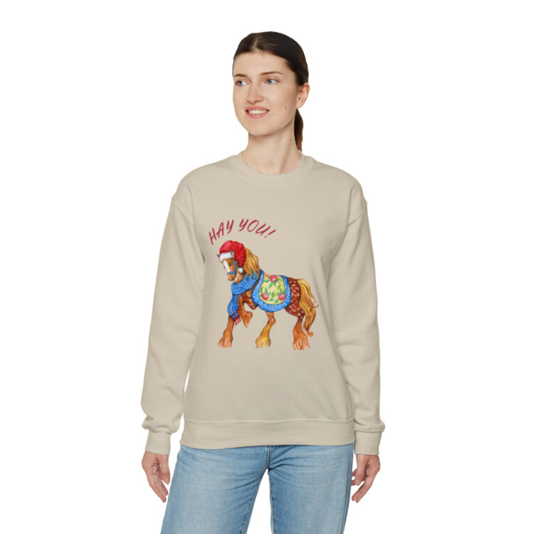 HAY YOU! Ugly Christmas Sweatshirt (Horse Theme) - Image 13