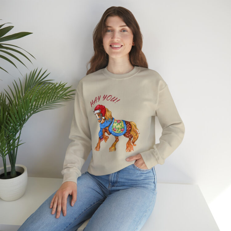 HAY YOU! Ugly Christmas Sweatshirt (Horse Theme) - Image 14