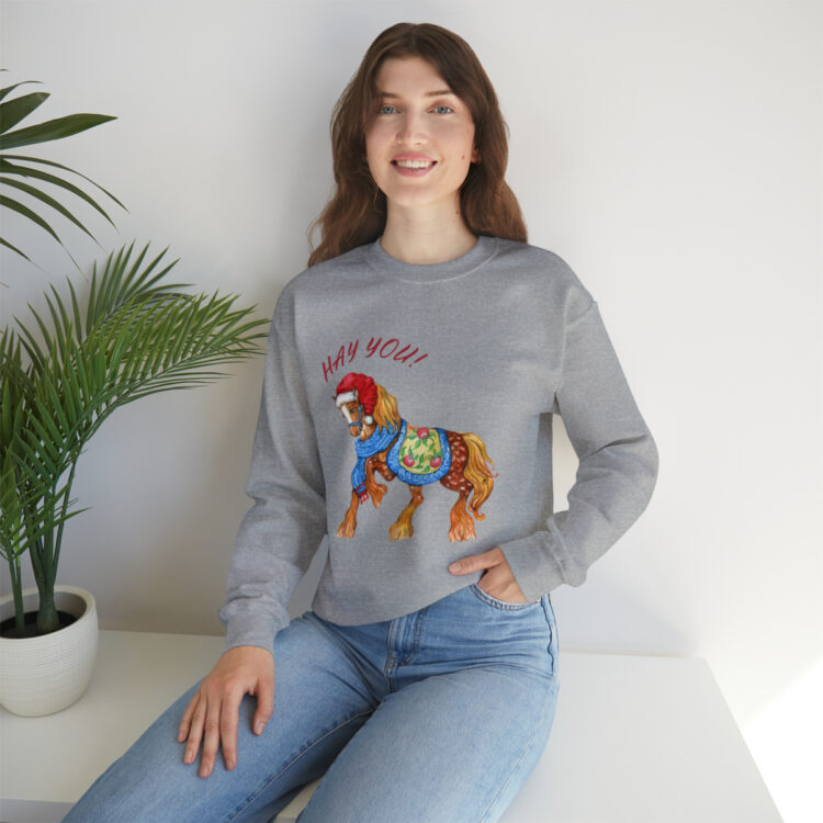 HAY YOU! Ugly Christmas Sweatshirt (Horse Theme) - Image 21