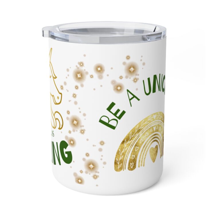 "Normal is Boring, Be a Unicorn" Insulated Christmas Mug with Lid 10oz - Image 2