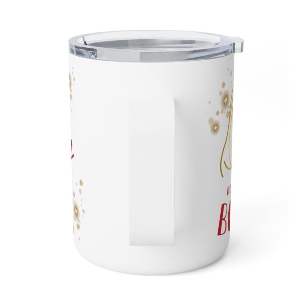 Normal is Boring, Be a Unicorn Holiday Theme Insulated Coffee Mug, 10oz (red) - Image 3